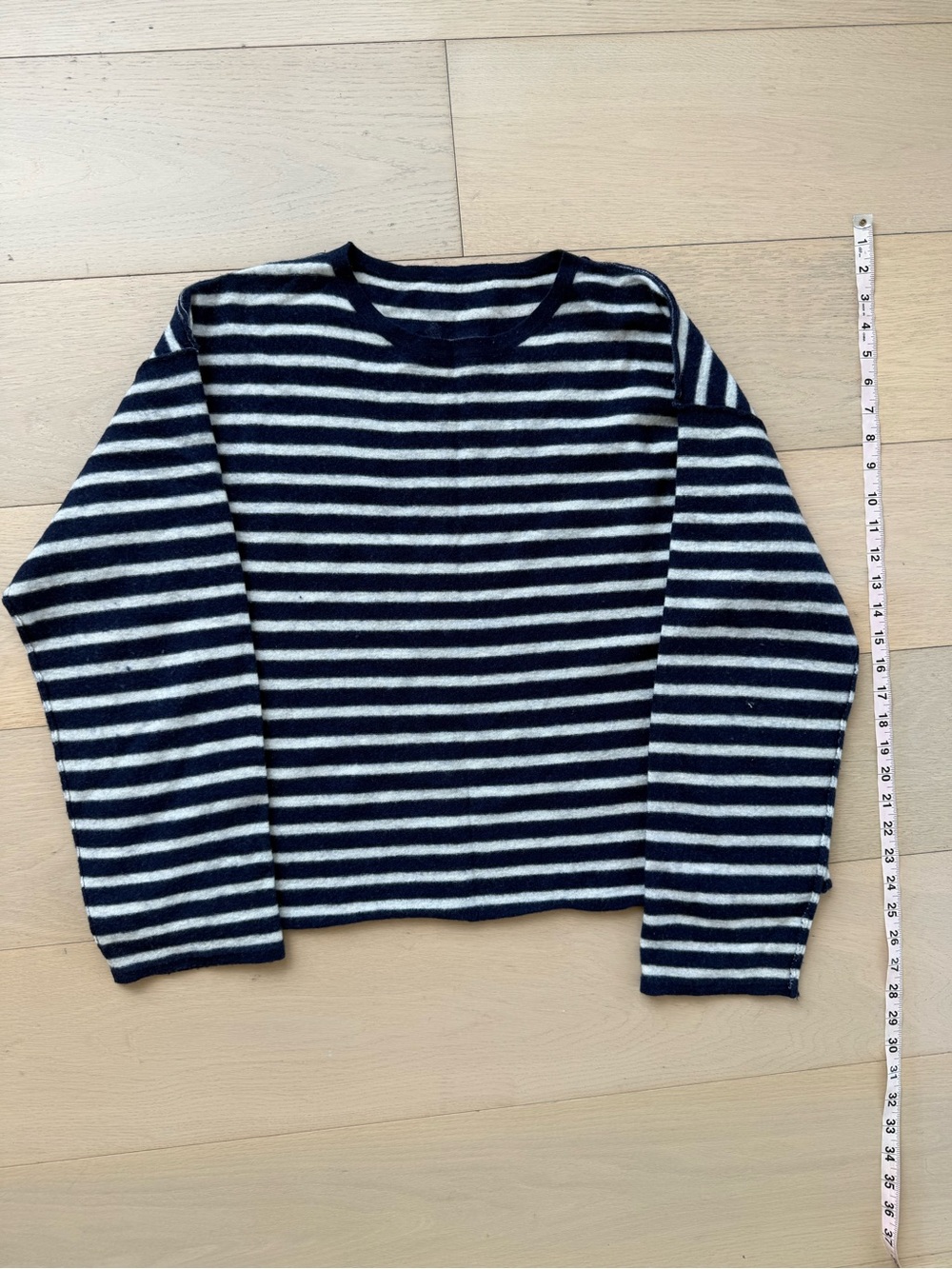 Zara Navy and White Striped Kids Sweater